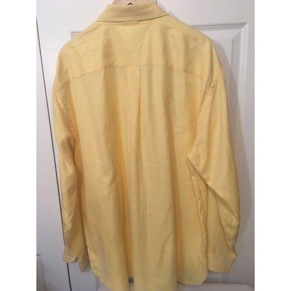 Tommy Hilfiger "80's 2 PLY Fabric Cotton" Yellow Button Front Men’s Sz XL Shirt - Picture 8 of 8